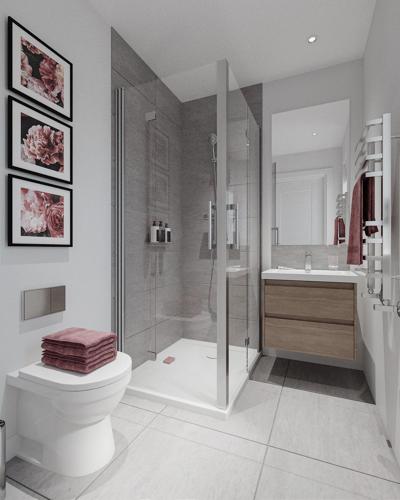 CGI of Ensuite at Whiffens Avenue, Amherst Rise, Chatham shared ownership