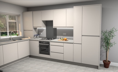 CGI example of kitchen at mhs homes shared ownership house pier road Gillingham